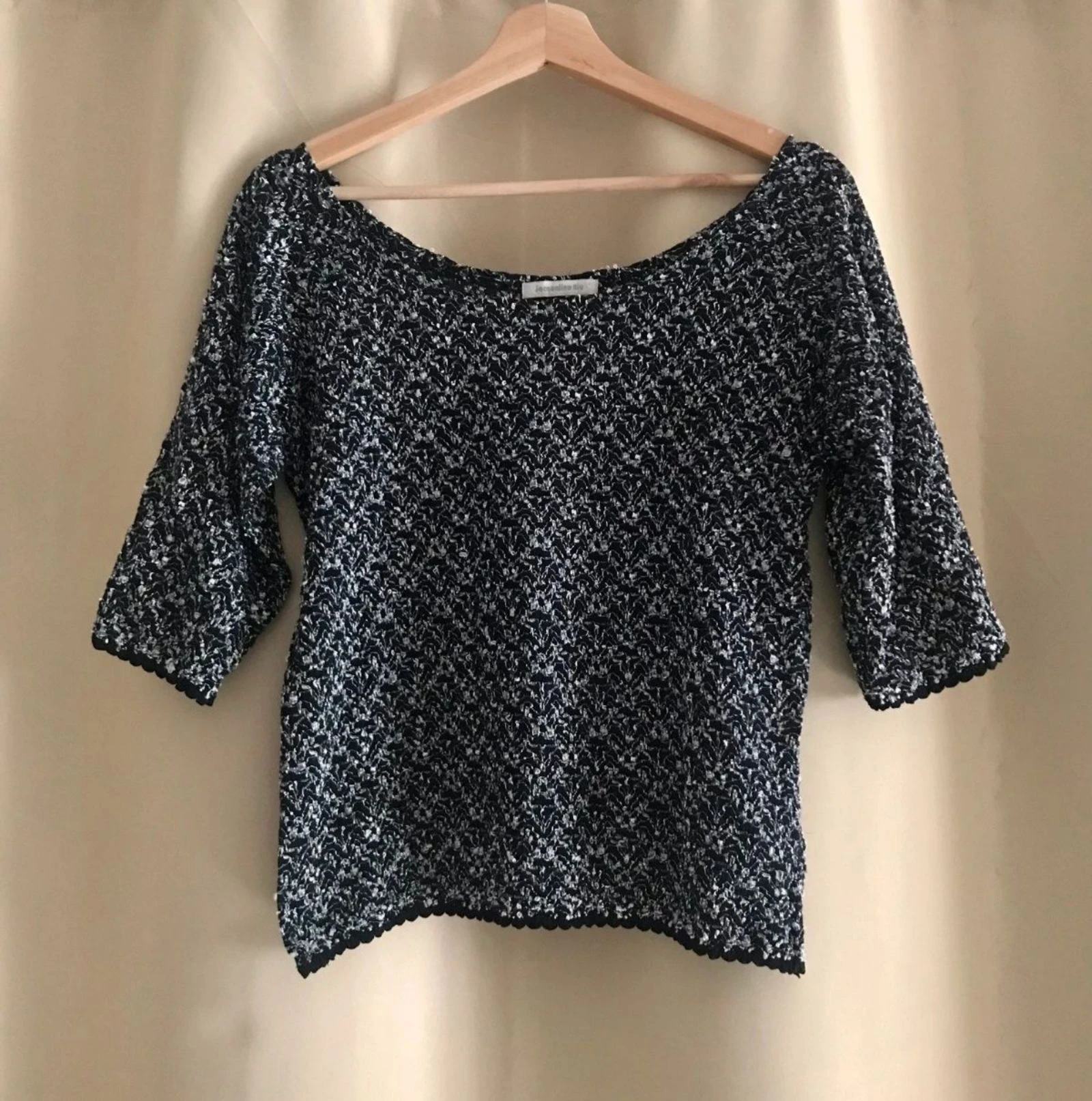 🌟 Pull Jacqueline Riu noir & blanc – Taille M - Neuf- idéal mi-saison 🌟